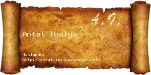 Antal Ibolya névjegykártya